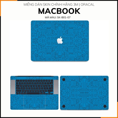 Dán skin macbook pro, macbook air chính hãng 3M nhập khẩu USA - SKIN 3M - MACBOOK - ELECTRIC BLUE  - SK B01 07 phụ kiện điện thoại huỳnh tân store