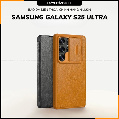 Bao da điện thoại Samsung Galaxy S25 Ultra kết hợp ví đựng thẻ chống sốc Nillkin QIN Pro
