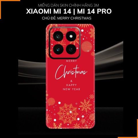 Dán skin điện thoại Xiaomi Mi 14 , Mi 14 Pro full body và camera nhập khẩu chính hãng USA in hình MERRY CHRISTMAS - SKD P22 phụ kiện điện thoại huỳnh tân store