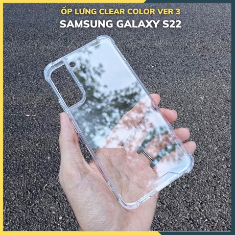 Ốp lưng chống sốc samsung s22 clear color ver 3 trong suốt không ố vàng bảo vệ camera phụ kiện huỳnh tân store