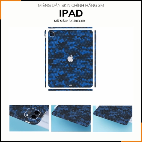 Dán skin ipad , ipad pro, ipad air , ipad mini full body và camera chính hãng 3M - MAMBA BLUE -  SK B03 08 phụ kiện điện thoại huỳnh tân store