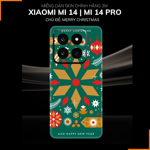 Dán skin điện thoại Xiaomi Mi 14 , Mi 14 Pro full body và camera nhập khẩu chính hãng USA in hình MERRY CHRISTMAS - SKD P18 phụ kiện điện thoại huỳnh tân store