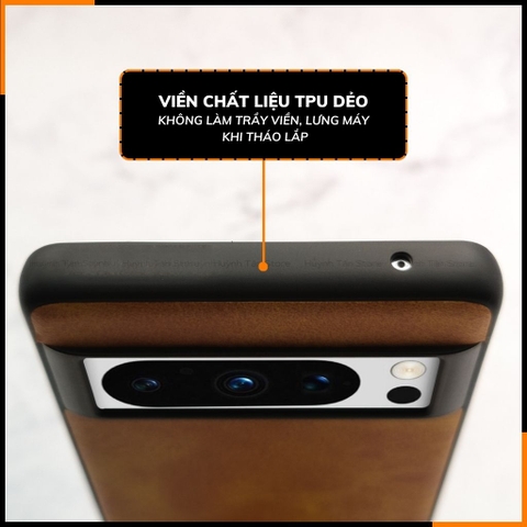 Ốp lưng pixel 8, pixel 8 pro da chính hãng aioria chống bám vân tay bảo vệ camera phụ kiện huỳnh tân store
