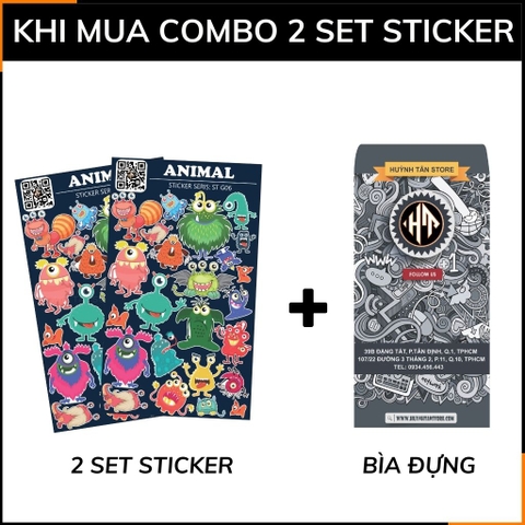 Hình dán sticker Animal ST G06 chống thấm xước dán và gỡ bỏ dễ dàng không để lại keo trang trí mũ bảo hiểm điện thoại phụ kiện huỳnh tân store