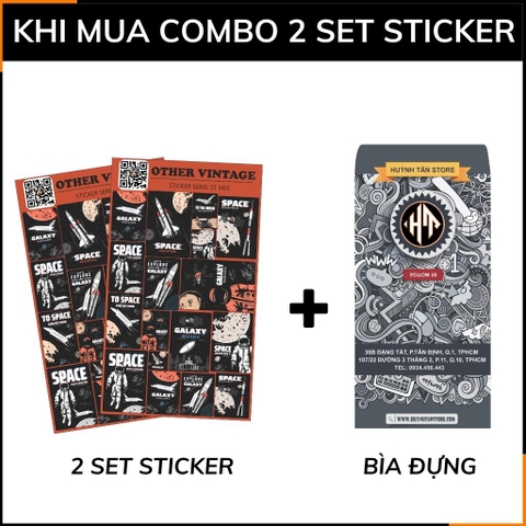 Hình dán sticker không gian vũ trụ Orther Vintage ST N03 chống thấm xước dán và gỡ bỏ dễ dàng phụ kiện huỳnh tân store