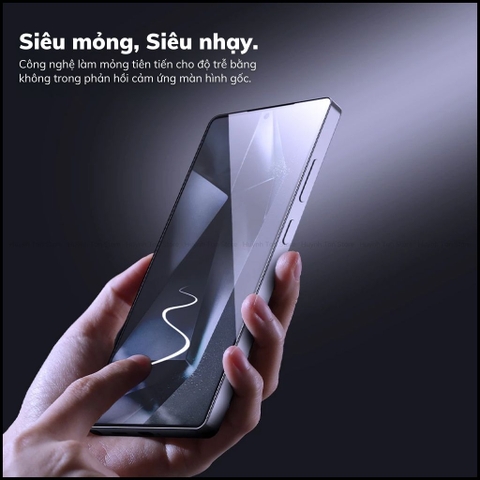 Kính Cường Lực Samsung S25 Ultra/ S25 Plus/ S25 Fold 7 trong suốt, chống nhìn trộm Nillkin Cảm Ứng Vân Tay Siêu Nhạy Kèm Khung Trợ Dán