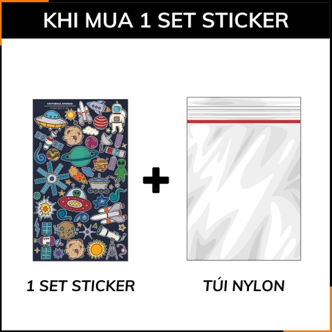 Hình dán vũ trụ sticker Universal ST V03 trang trí điện thoại laptop notebook nón bảo hiểm vali phụ kiện huỳnh tân store