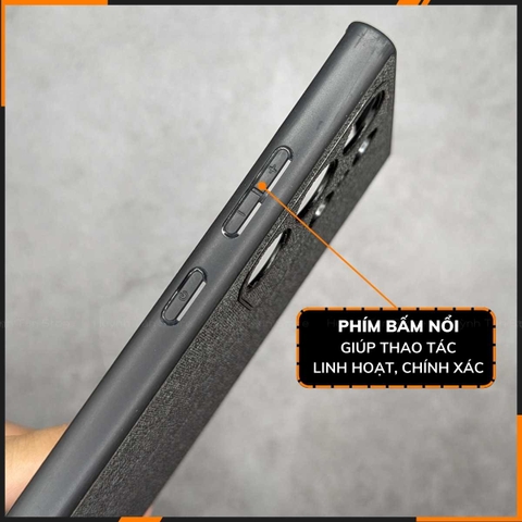 Ốp lưng samsung s23 ultra chống vân tay nhựa cứng viền đen vải jean 1 màu phụ kiện điện thoại huỳnh tân store