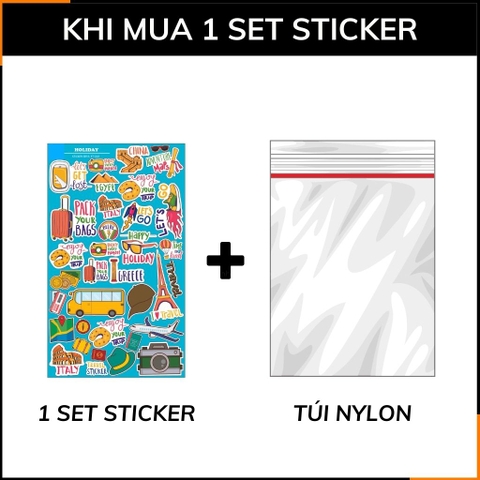 Holiday ST Q02 hình dán sticker chống thấm nước trang trí mũ bảo hiểm laptop điện thoại notebook huỳnh tân store