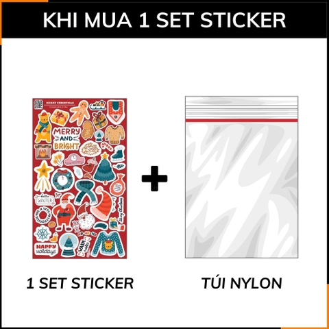 Sticker đẹp giáng sinh Merry Christmas ST P04 chống thấm xước dán trên mọi bề mặt dễ dàng gỡ bỏ không để lại keo phụ kiện huỳnh tân store
