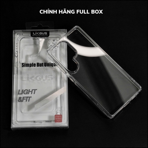 Ốp lưng trong suốt samsung s25 ultra s25 plus s25 / s24 ultra chính hãng LikGus chống sốc không camera