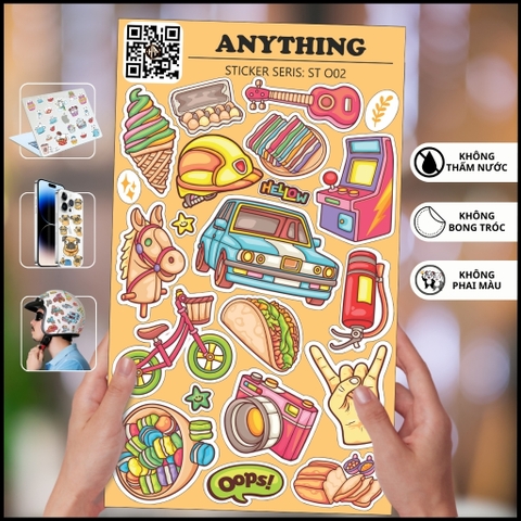 Bộ hình dán sticker Anything ST O02 đa dạng với mẫu trang trí độc đáo làm mới không gian với mọi bề mặt gỡ không để keo phụ kiện huỳnh tân store