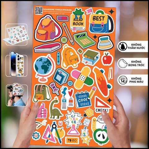 Hình dán sticker learning tools ST U02 chống thấm xước bay màu trang trí dụng cụ học tập phụ kiện Huỳnh Tân Store