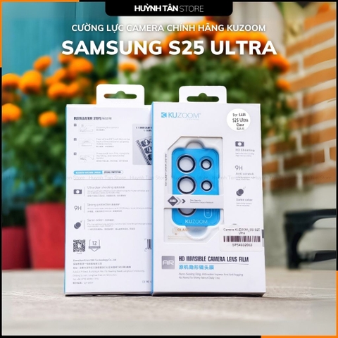 Combo viền và cường lực camera kuzoom samsung s25 s24 s23 s22 ultra kính trong suốt bảo vệ cho 5 lens