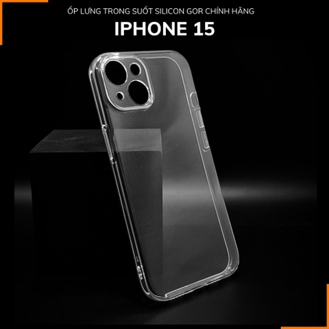 Ốp lưng iphone 15 silicon GOR trong suốt chính hãng bảo vệ camera phụ kiện huỳnh tân store