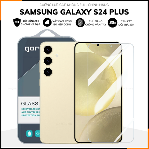 Kính cường lực s24 plus trong suốt KHÔNG FULL MÀN chống bám vân tay chính hãng GOR phụ kiện huỳnh tân store