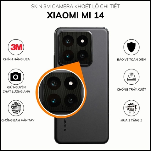 Miếng dán camera xiaomi mi 14 skin 3m chính hãng từ USA chống trầy xướt mua 1 tặng 1 phụ kiện huỳnh tân store