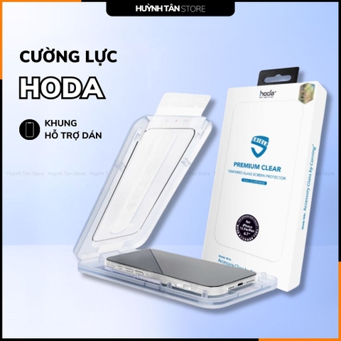 Kính cường lực iphone 16 Pro Max ip 16 pro trong suốt 2,5D Corning chính hãng HODA kèm khung tự dán