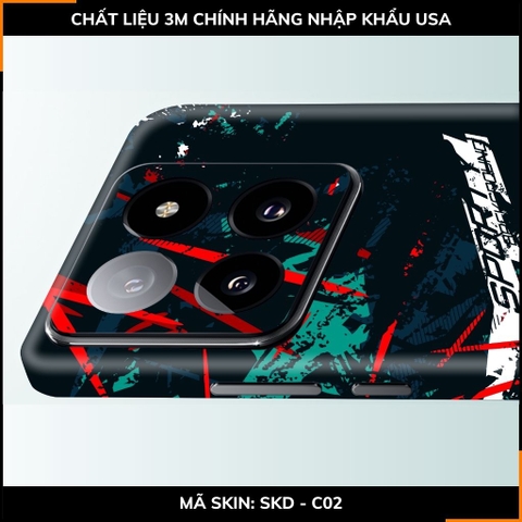 Dán skin điện thoại Xiaomi Mi 14 , Mi 14 Pro full body và camera nhập khẩu chính hãng USA in hình Motobiker - SKD  C02 phụ kiện điện thoại huỳnh tân store
