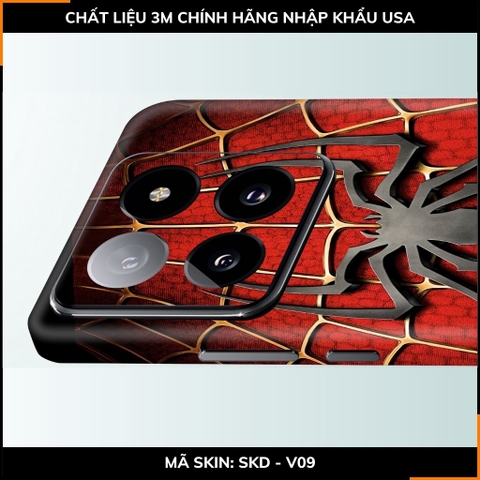 Dán skin điện thoại Xiaomi Mi 14 , Mi 14 Pro full body và camera nhập khẩu chính hãng USA in hình SPIDER MAN - SKD V09 phụ kiện điện thoại huỳnh tân store