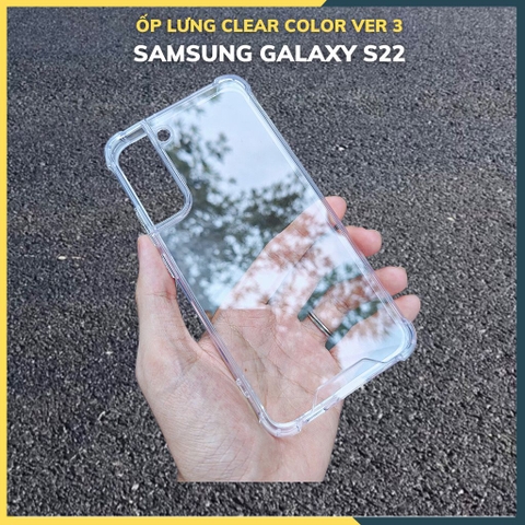 Ốp lưng chống sốc samsung s22 clear color ver 3 trong suốt không ố vàng bảo vệ camera phụ kiện huỳnh tân store