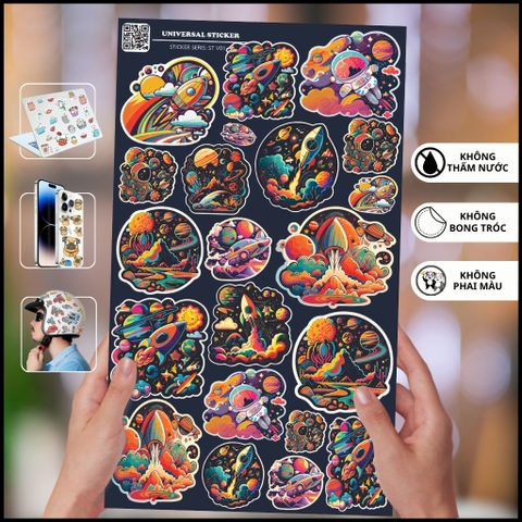 Hình dán sticker Universal ST V01 chống thấm xước dán và gỡ bỏ dễ dàng không để lại keo trang trí mũ bảo hiểm điện thoại