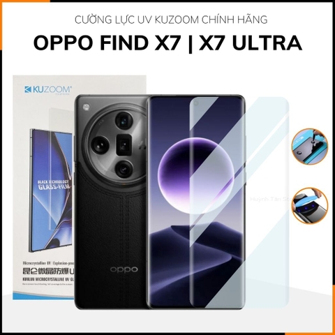 Cường lực oppo find x7, find x7 ultra UV trong suốt keo lỏng chính hãng kuzoom chống va đập vân tay nhạy phụ kiện huỳnh tân store
