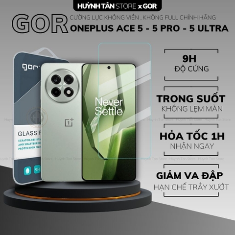 Kính cường lực trong suốt Oneplus 15 , 13T , Ace 5 Ultra , 10T , 9RT KHÔNG FULL MÀN chống bám vân tay chính hãng GOR