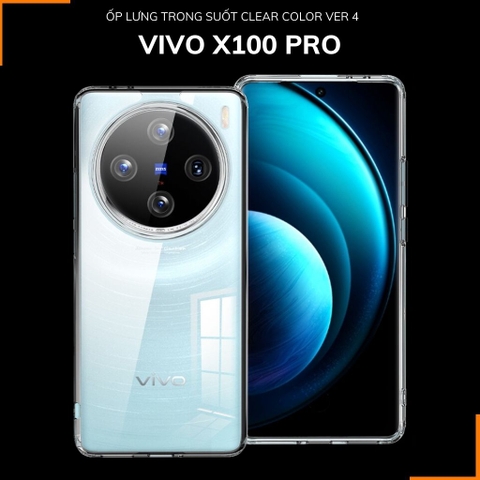 Ốp lưng vivo x100 pro chống sốc CLEAR COLOR VER 4 trong suốt không ố vàng bảo vệ camera phụ kiện huỳnh tân store