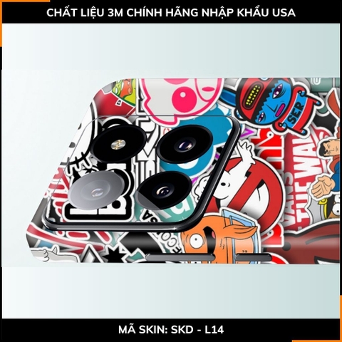 Dán skin điện thoại Xiaomi Mi 14 , Mi 14 Pro full body và camera nhập khẩu chính hãng USA in hình STICKER BOOM - SKD L14 phụ kiện điện thoại huỳnh tân store