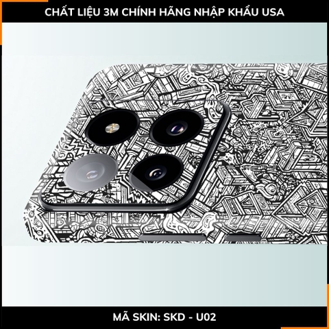 Dán skin điện thoại Xiaomi Mi 14 , Mi 14 Pro full body và camera nhập khẩu chính hãng USA in hình ROBOT CITY - SKD U02 phụ kiện điện thoại huỳnh tân store