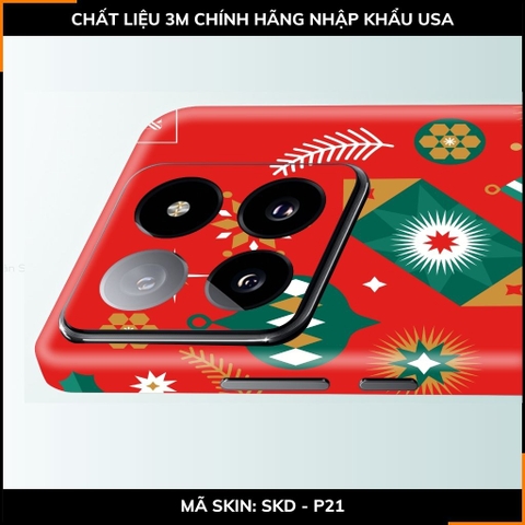 Dán skin điện thoại Xiaomi Mi 14 , Mi 14 Pro full body và camera nhập khẩu chính hãng USA in hình MERRY CHRISTMAS - SKD P21 phụ kiện điện thoại huỳnh tân store