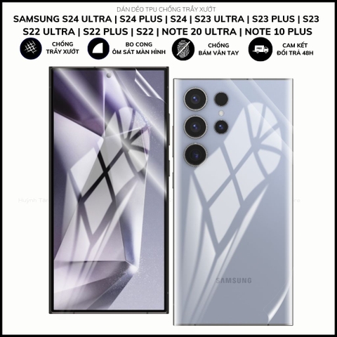 Miếng dán ppf TPU samsung s25 s24 ultra s23 ultra s22 plus note 20 ultra note 10 plus trong suốt hoặc nhám 3 lớp huỳnh tân store
