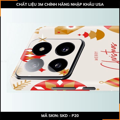 Dán skin điện thoại Xiaomi Mi 14 , Mi 14 Pro full body và camera nhập khẩu chính hãng USA in hình MERRY CHRISTMAS - SKD P20 phụ kiện điện thoại huỳnh tân store