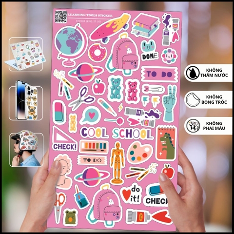 Hình dán sticker learning tools ST U01 trang trí dụng cụ học tập chống thấm xước bay màu phù hợp dán mọi bề mặt