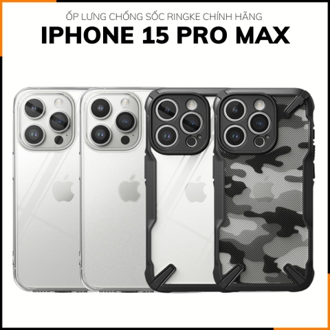 Ốp lưng iphone 15 pro max RINGKE chính hãng trong suốt chống sốc FUSION chống ố vàng phụ kiện điện thoại huỳnh tân