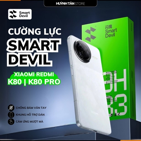 SmartDevil Kính cường lực Redmi K80/ K80 Pro trong suốt KHÔNG FULL MÀN chống bám vân tay chính hãng Smart Devil huỳnh tân