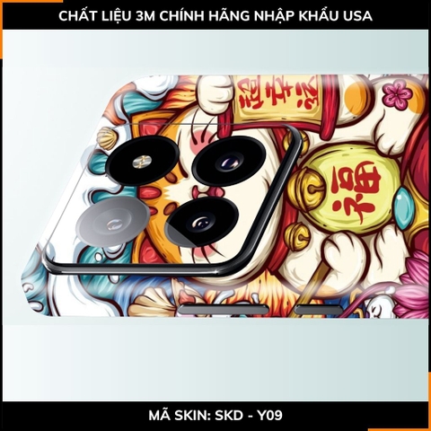 Dán skin điện thoại Xiaomi Mi 14 , Mi 14 Pro full body và camera nhập khẩu chính hãng USA in hình LUCKY CAT - SKD Y09 phụ kiện điện thoại huỳnh tân store