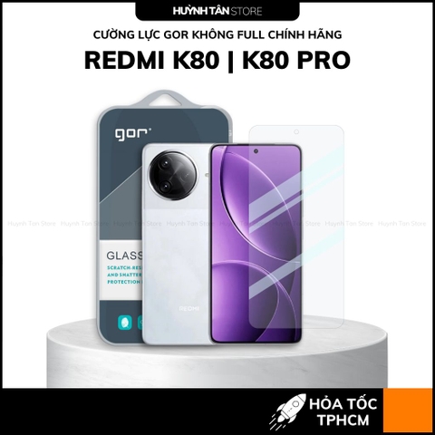 Kính cường lực trong suốt redmi k90 pro max k80 k70 ultra k60 k50 k40 KHÔNG FULL MÀN chống bám vân tay chính hãng GOR