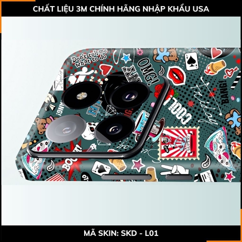 Dán skin điện thoại Xiaomi Mi 14 , Mi 14 Pro full body và camera nhập khẩu chính hãng USA in hình STICKER BOOM - SKD L01 phụ kiện điện thoại huỳnh tân store