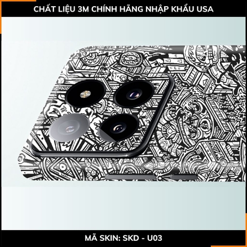 Dán skin điện thoại Xiaomi Mi 14 , Mi 14 Pro full body và camera nhập khẩu chính hãng USA in hình ROBOT CITY - SKD U03 phụ kiện điện thoại huỳnh tân store
