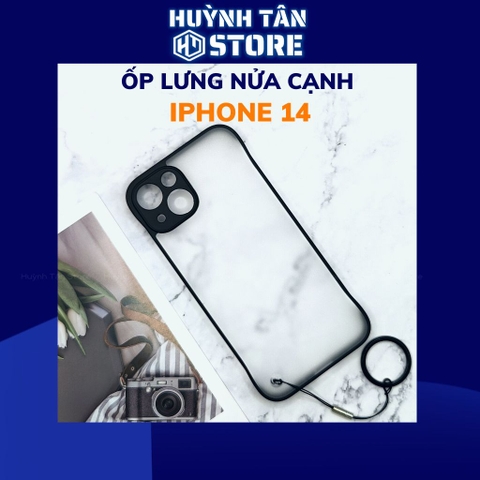 Ốp lưng iphone 14 nửa cạnh lưng nhám chống bám vân tay bảo vệ camera phụ kiện huỳnh tân store