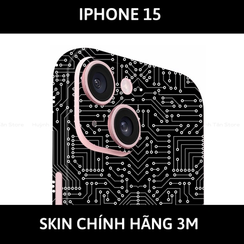 Dán skin điện thoại Iphone 15, Iphone 15 Plus full body và camera nhập khẩu chính hãng USA phụ kiện điện thoại huỳnh tân store - ELECTRIC BLACK - Warp Skin Collection