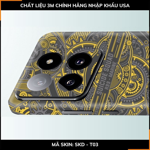 Dán skin điện thoại Xiaomi Mi 14 , Mi 14 Pro full body và camera nhập khẩu chính hãng USA in hình TECHNOLOGIC - SKD T03 phụ kiện điện thoại huỳnh tân store