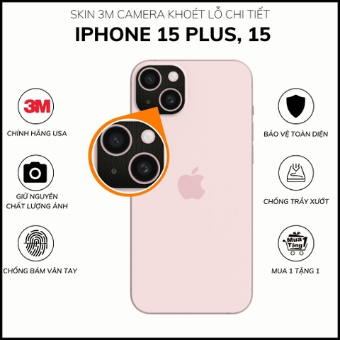 Miếng dán camera ip 15 plus, 15 skin 3m chính hãng từ USA chống trầy xướt mua 1 tặng 1 phụ kiện huỳnh tân store