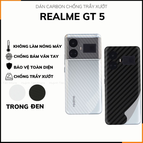 Miếng dán realme gt 5 carbon trong và đen chống trầy xướt chống bám vân tay phụ kiện điện thoại huỳnh tân store