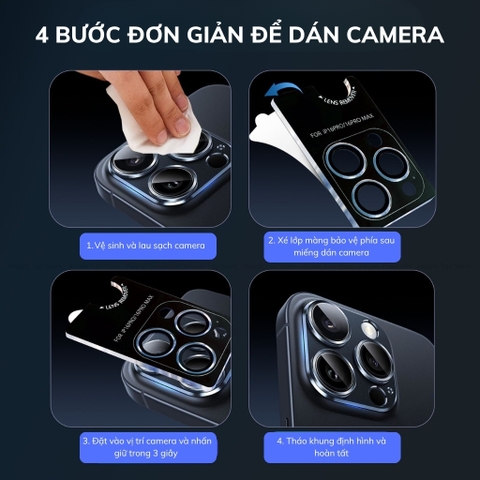 Kính cường lực lens camera Iphone 16 pro max, 16 pro , 16 plus , ip 16, 15 pro max , 15 pro , 15 plus, ip 15 chống chói AR, lóp phủ AF cao cấp, có khung tự dán  phụ kiện huỳnh tân store