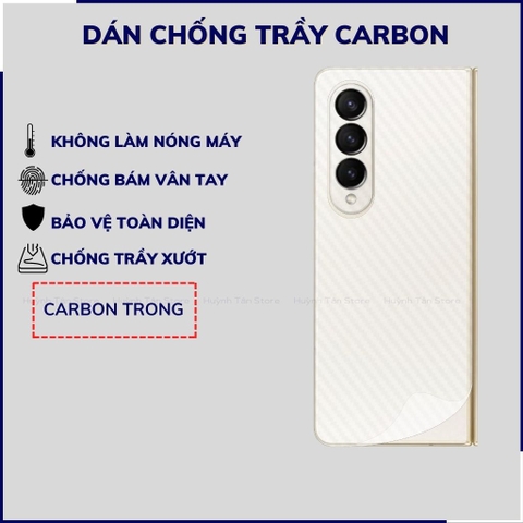 Miếng dán samsung z fold 4 carbon trong và đen chống trầy xướt chống bám vân tay phụ kiện huỳnh tân store