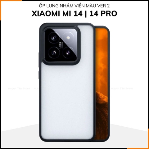 Ốp lưng xiaomi mi 14, 14 pro chống sốc chống vân tay NHÁM VIỀN MÀU VER 2 bảo vệ camera phụ kiện huỳnh tân store