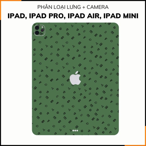 Dán skin ipad , ipad pro, ipad air , ipad mini full body và camera chính hãng 3M - MANY STICKER GREEN -  SK B14 05 phụ kiện điện thoại huỳnh tân store